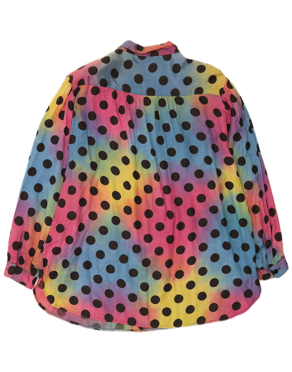 Bluză de damă vintage cămașă supradimensionată EU 44/48 XL multicolore cu buline