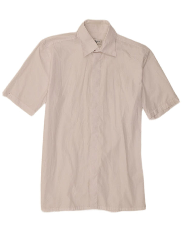 Yves Saint Laurent Mens Short Sleeve Shirt Small White Cotton