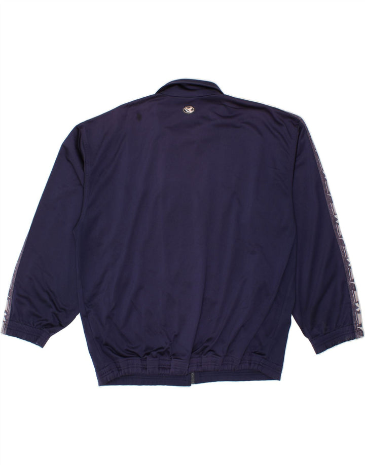 DIADORA Mens Graphic Tracksuit Top Jacket UK 42 Large Navy Blue Polyester Vintage Diadora and Second-Hand Diadora from Messina Hembry 