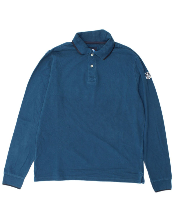 Tricou polo cu mânecă lungă pentru bărbați North Sails, albastru bleumarin
