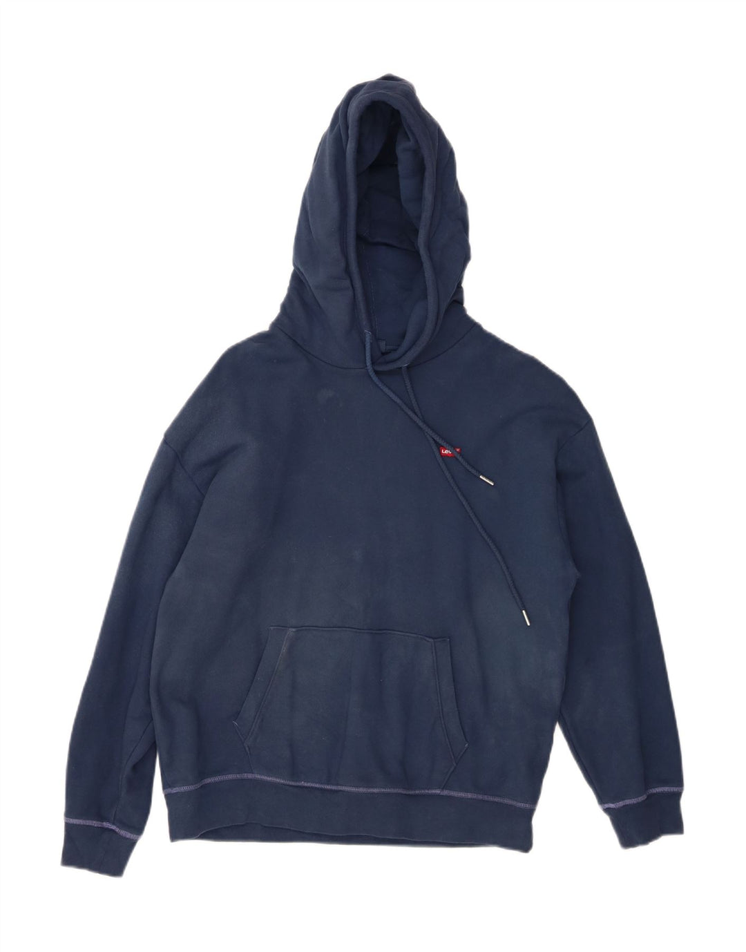 LEVI'S Womens Oversized Hoodie Jumper UK 14 Medium Blue Cotton Vintage Levi's and Second-Hand Levi's from Messina Hembry 