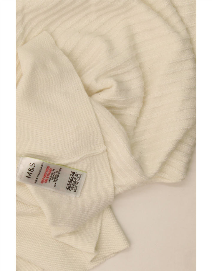 Pulover pentru femei Marks & Spencer cu gâtul cu barca UK 14 Medium Off White