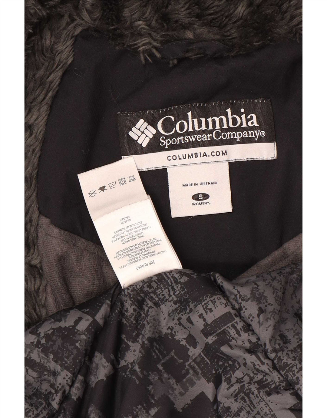 Jachetă căptușită cu glugă Columbia pentru femei UK 10 Small Black Nylon