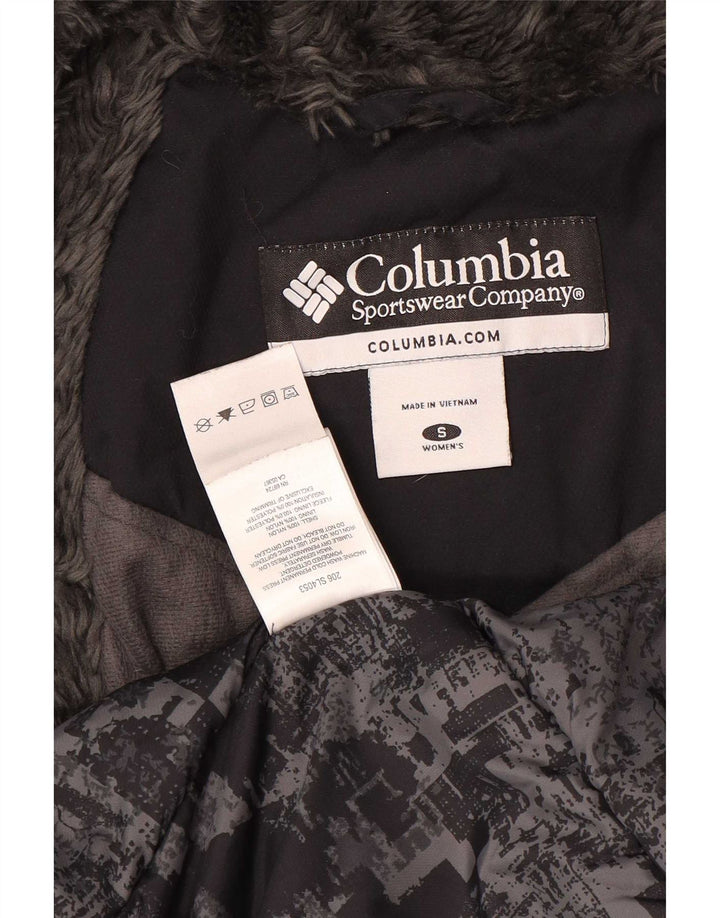 Jachetă căptușită cu glugă Columbia pentru femei UK 10 Small Black Nylon