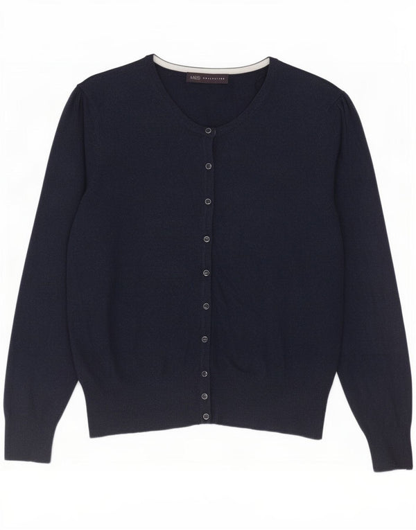 Pulover cardigan pentru femei Marks & Spencer UK 14 mare, viscoză bleumarin