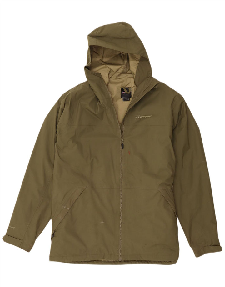 Jachetă de ploaie cu glugă pentru bărbați Berghaus UK 42 XL Kaki Poliamidă