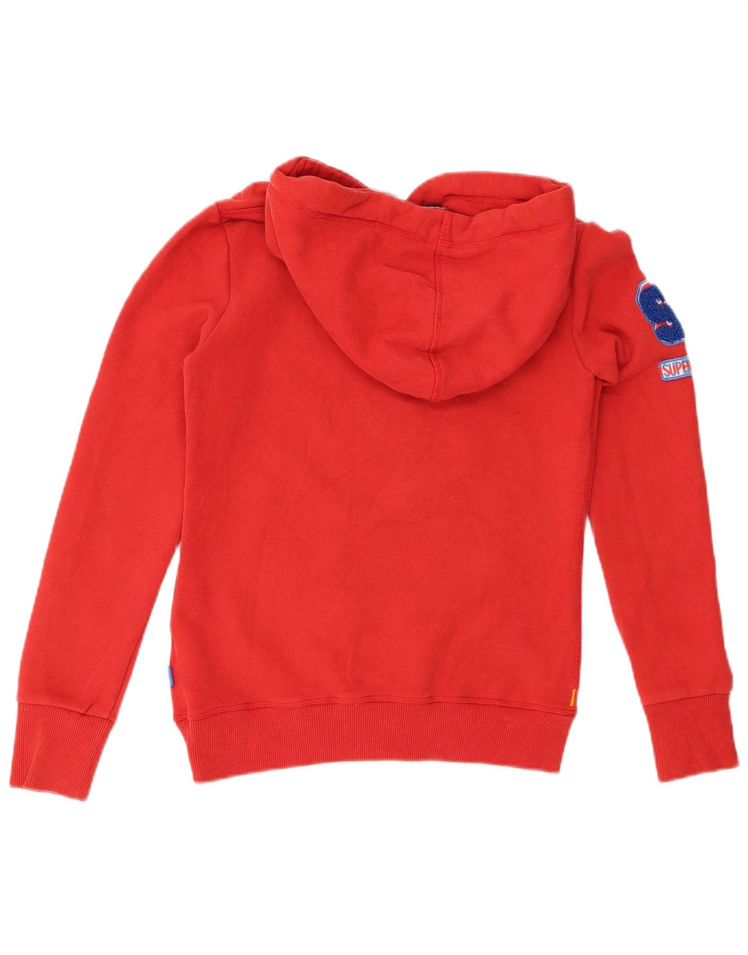 SUPERDRY Pulover cu glugă cu grafic pentru femei UK 6 XS Bumbac roșu