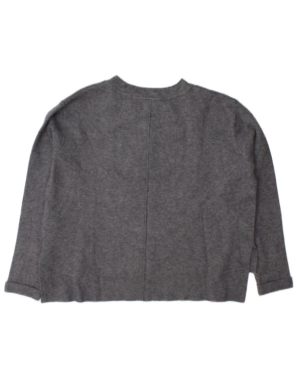 Pulover supradimensionat pentru femei Zara, cu gât de barcă, UK 10, mic, gri, viscoză