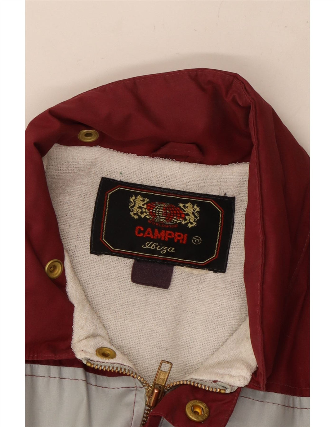 Jachetă bomber cu glugă pentru bărbați CAMPRI UK 40, mare, din poliester cu dungi bordeaux