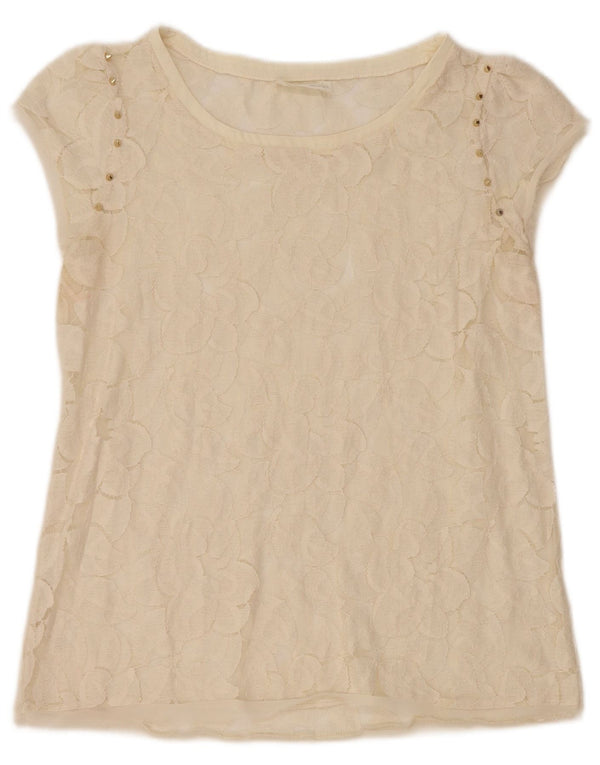 Bluză din dantelă pentru femei Zara UK 12 Medium Alb, Floral