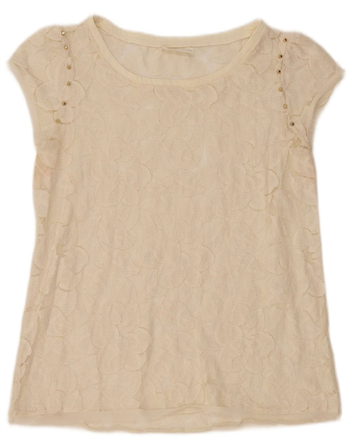 Bluză din dantelă pentru femei Zara UK 12 Medium Alb, Floral