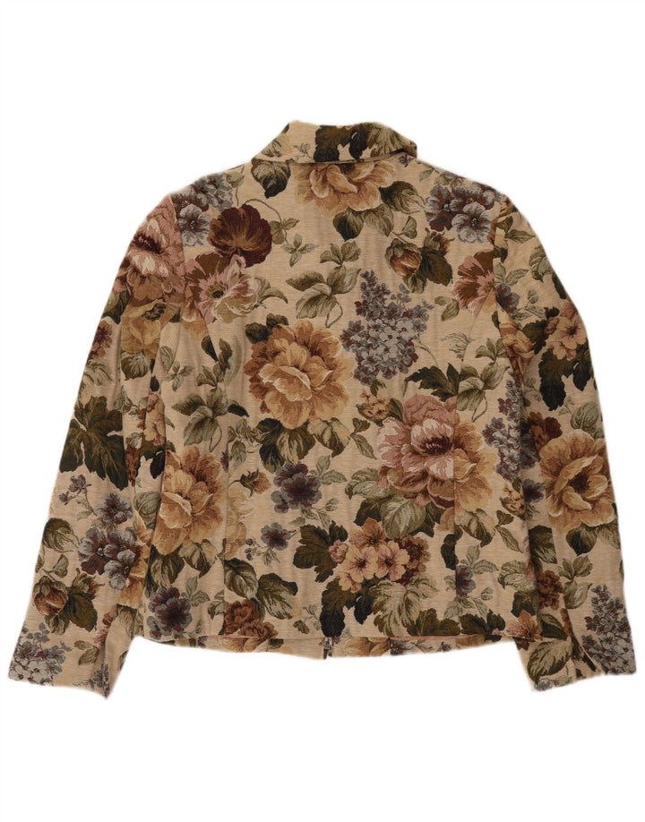 Jachetă pentru femei Landhaus cu fermoar complet EU 40 Poliester Floral Bej Mediu