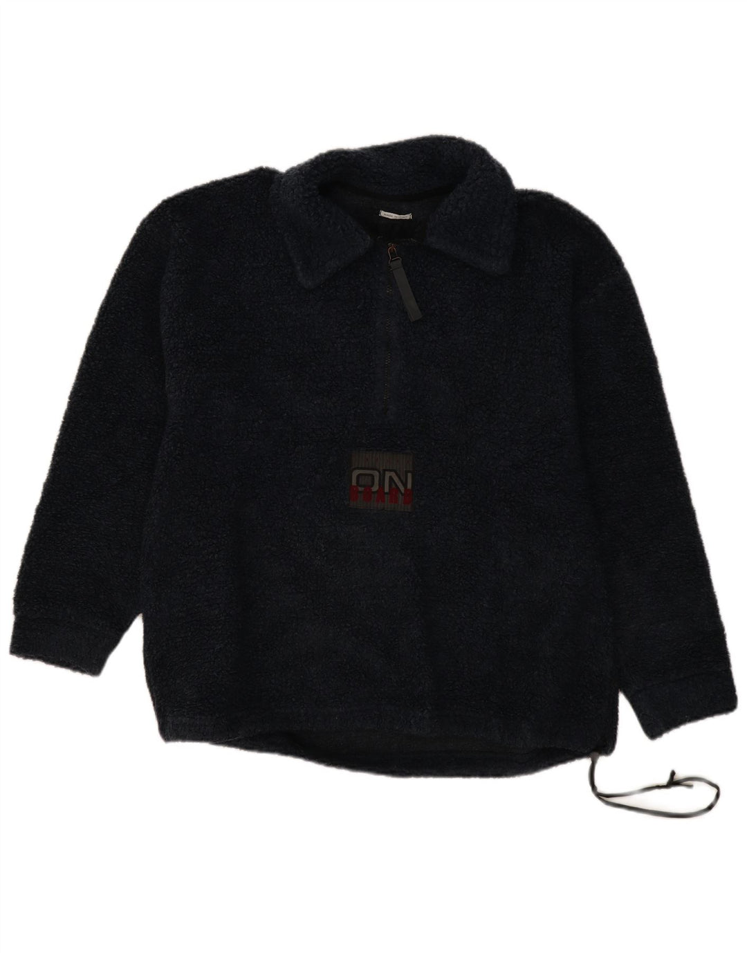 Pulover supradimensionat pentru bărbați Belfe, din lână, cu decolteu polo, mediu, bleumarin