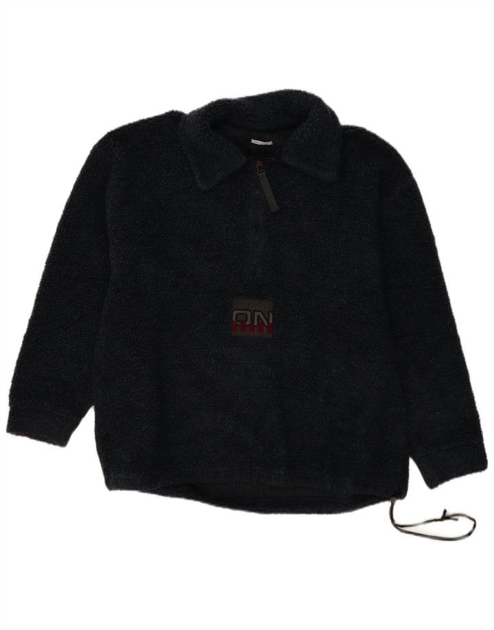Pulover supradimensionat pentru bărbați Belfe, din lână, cu decolteu polo, mediu, bleumarin