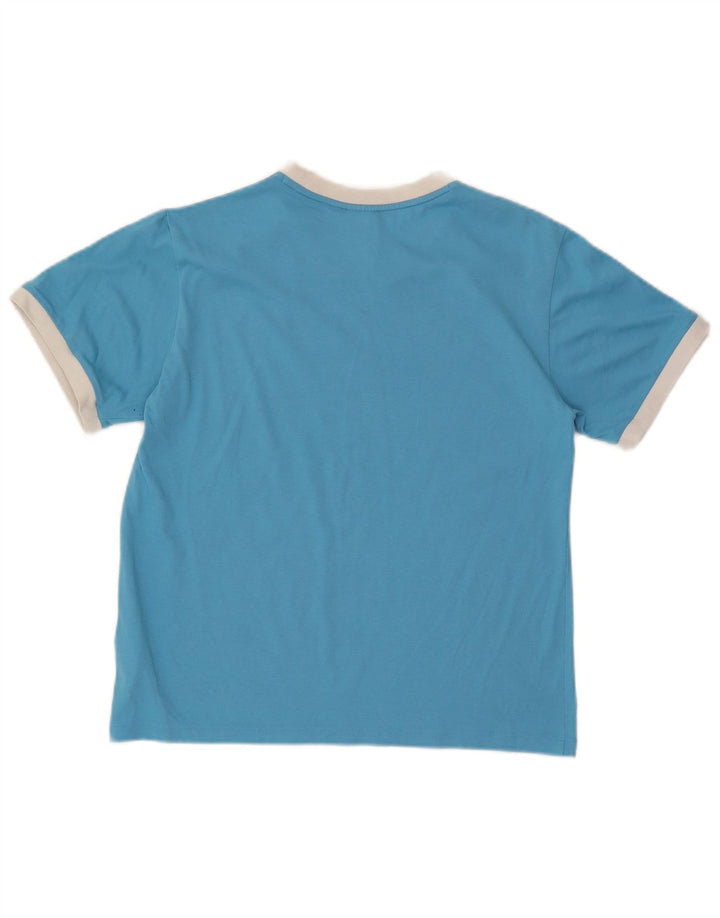 ADIDAS Womens T-Shirt Top UK 14 Medium Blue Polyester