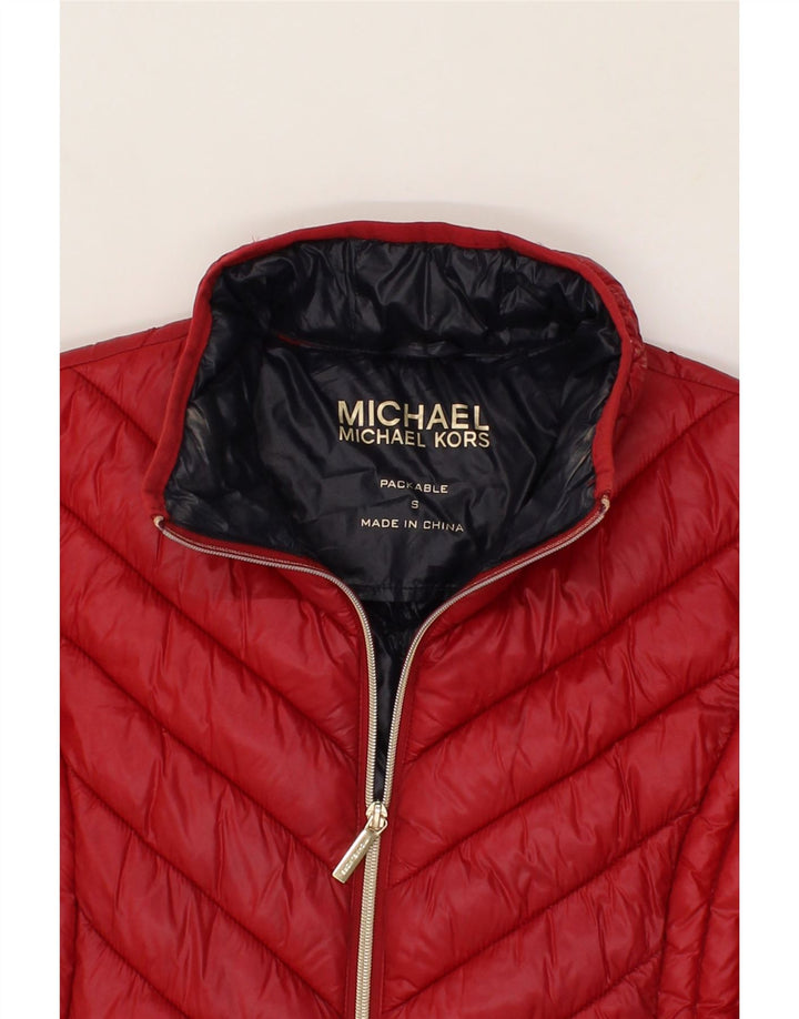 MICHAEL KORS Womens Padded Coat UK 10 Small Red Nylon Vintage Michael Kors and Second-Hand Michael Kors from Messina Hembry 