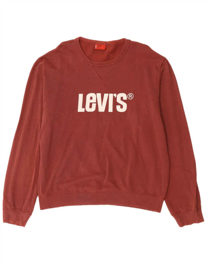 Hanorac grafic pentru bărbați Levi's Pulover mare din bumbac maro