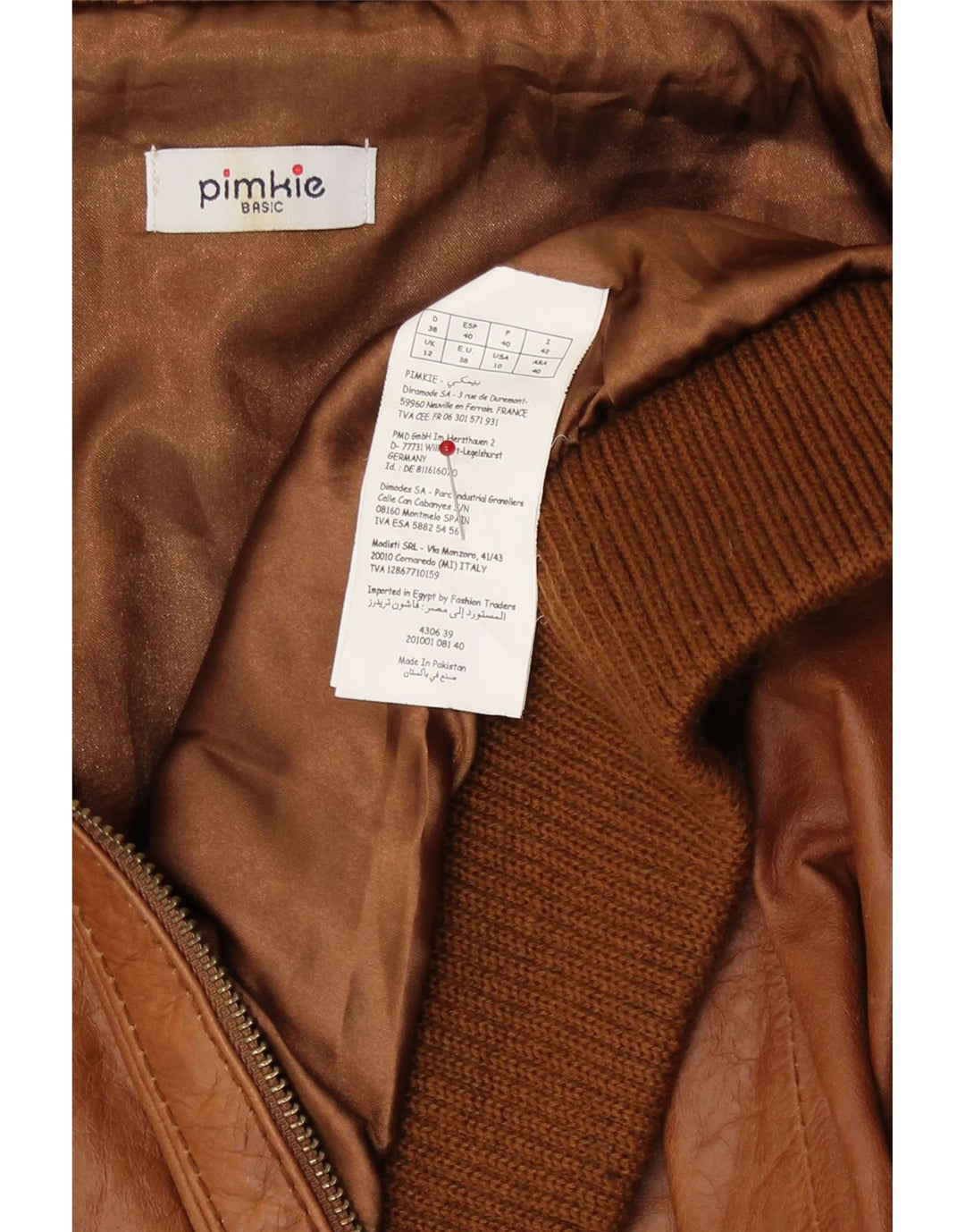 Jachetă de piele Bomber Pimkie pentru femei UK 12 Maro Mediu