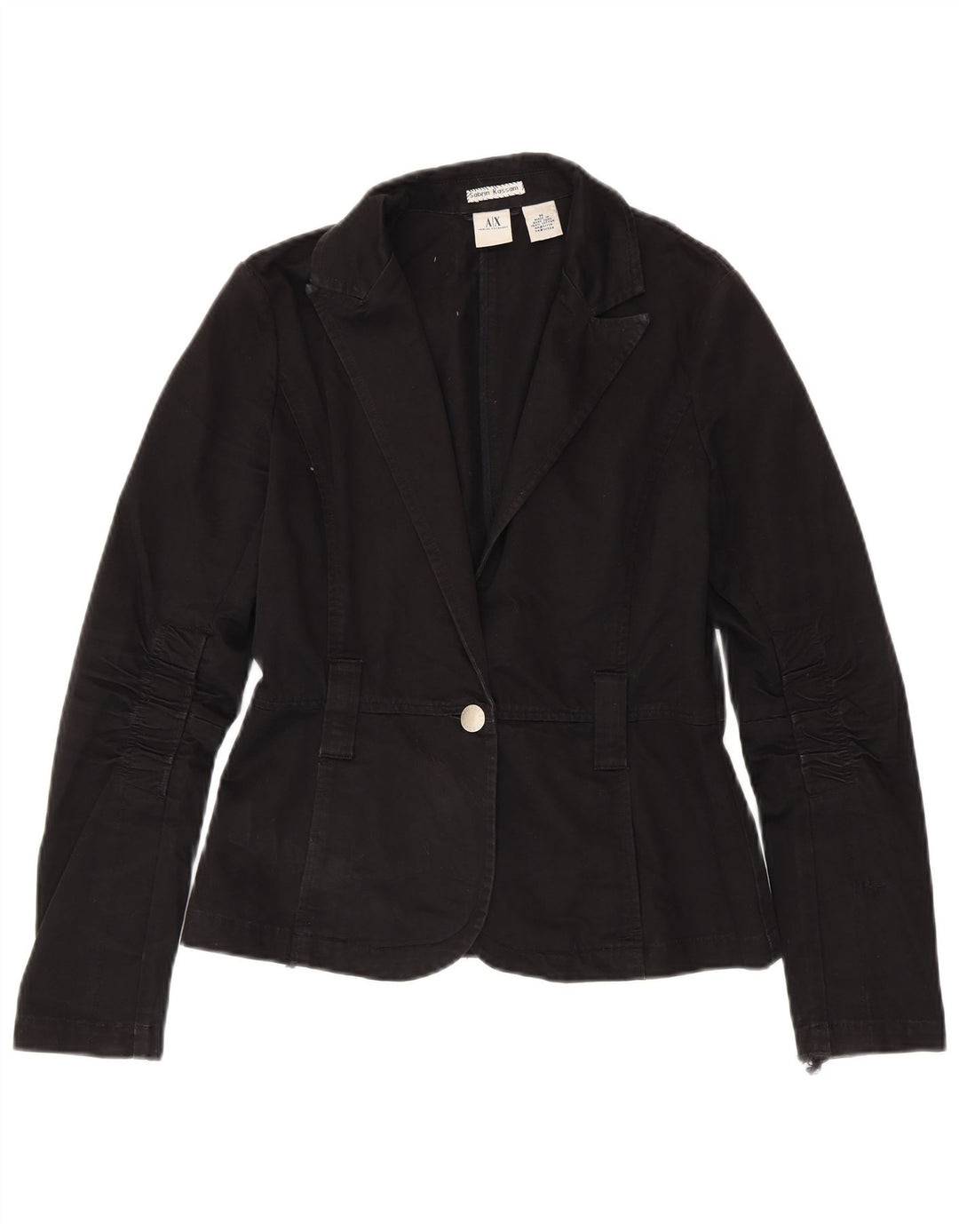 Blazer Armani Exchange pentru femei, cu 1 nasture, UK 12, bumbac mediu negru