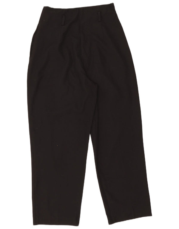 Pantaloni casual pentru femei cu talie înaltă Zara Mici L26 L25 Poliester negru