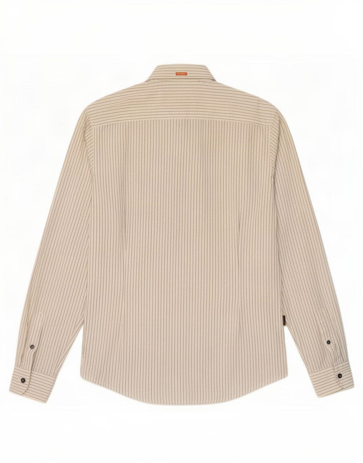 Cămașă pentru femei Hugo Boss Slim Fit, bumbac alb mediu cu dungi