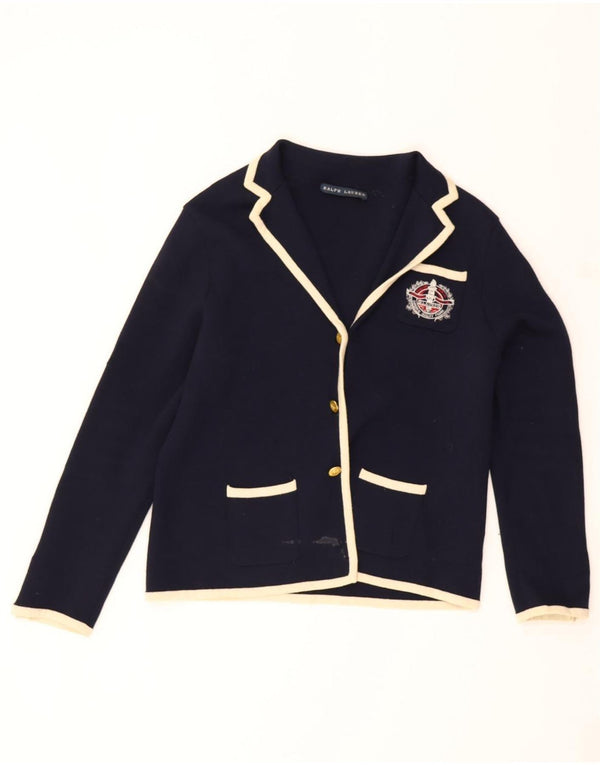 Jachetă Blazer pentru femei Ralph Lauren cu 3 nasturi UK 14 Medium Bleumarin