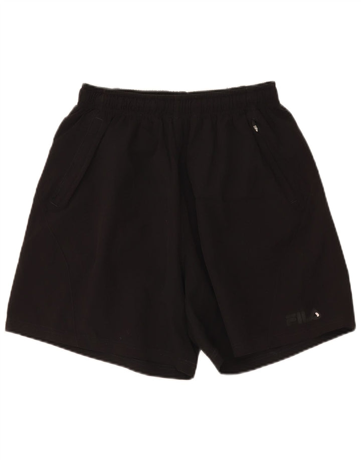 Pantaloni scurți sport Fila pentru bărbați, poliester mediu negru