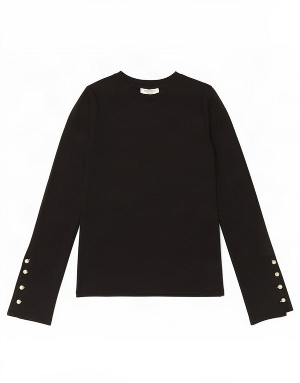 Top Trafaluc pentru femei Zara cu mânecă lungă UK12 Medium Black