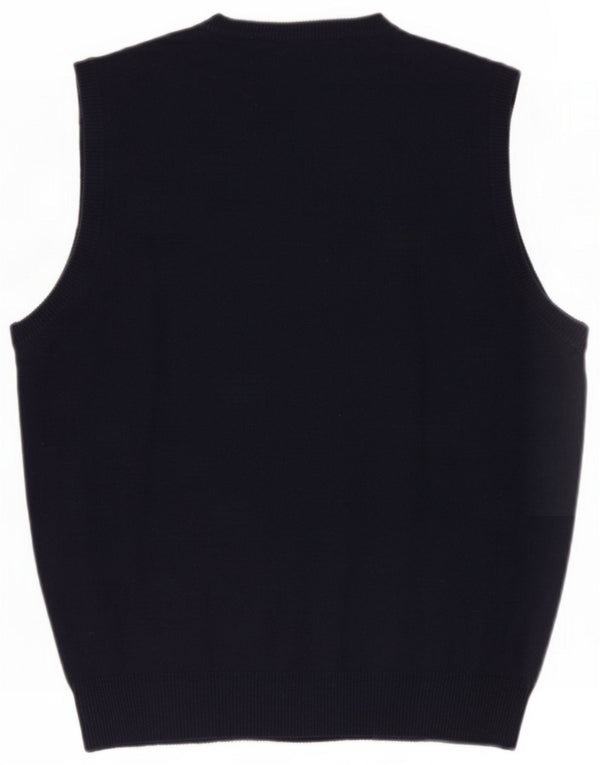 Ballantyne Mens Vest Tank Top IT 48 Medium Navy Blue Cashmere