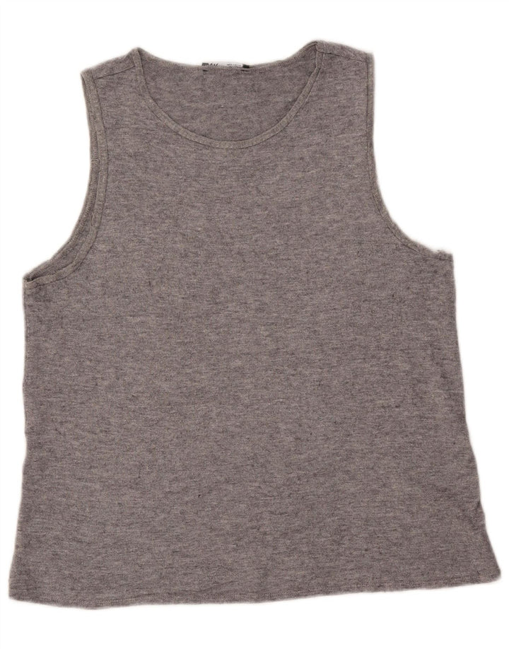 Vest Vest Top Femei Zara UK 16 Large Gri Fair Isle