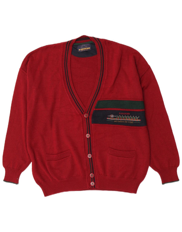 Pulover cardigan bărbați Il Granchio XL Bordeaux Lână color bloc