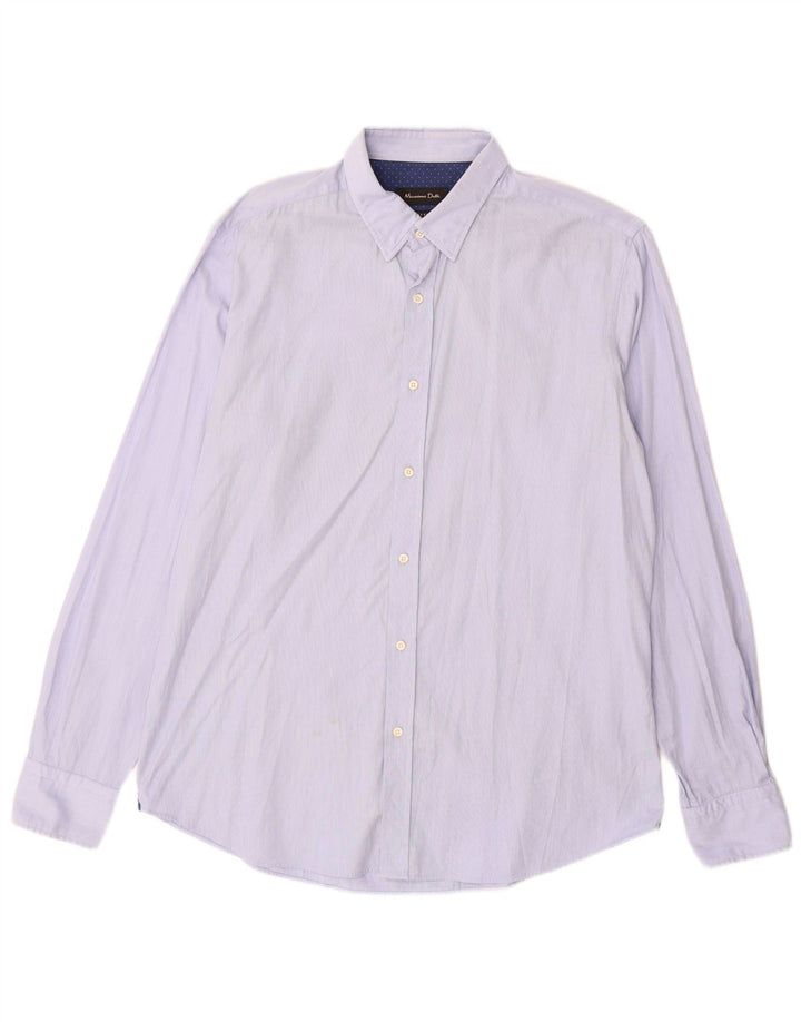 Cămașă Massimo Dutti pentru bărbați, mare, albastru, bumbac