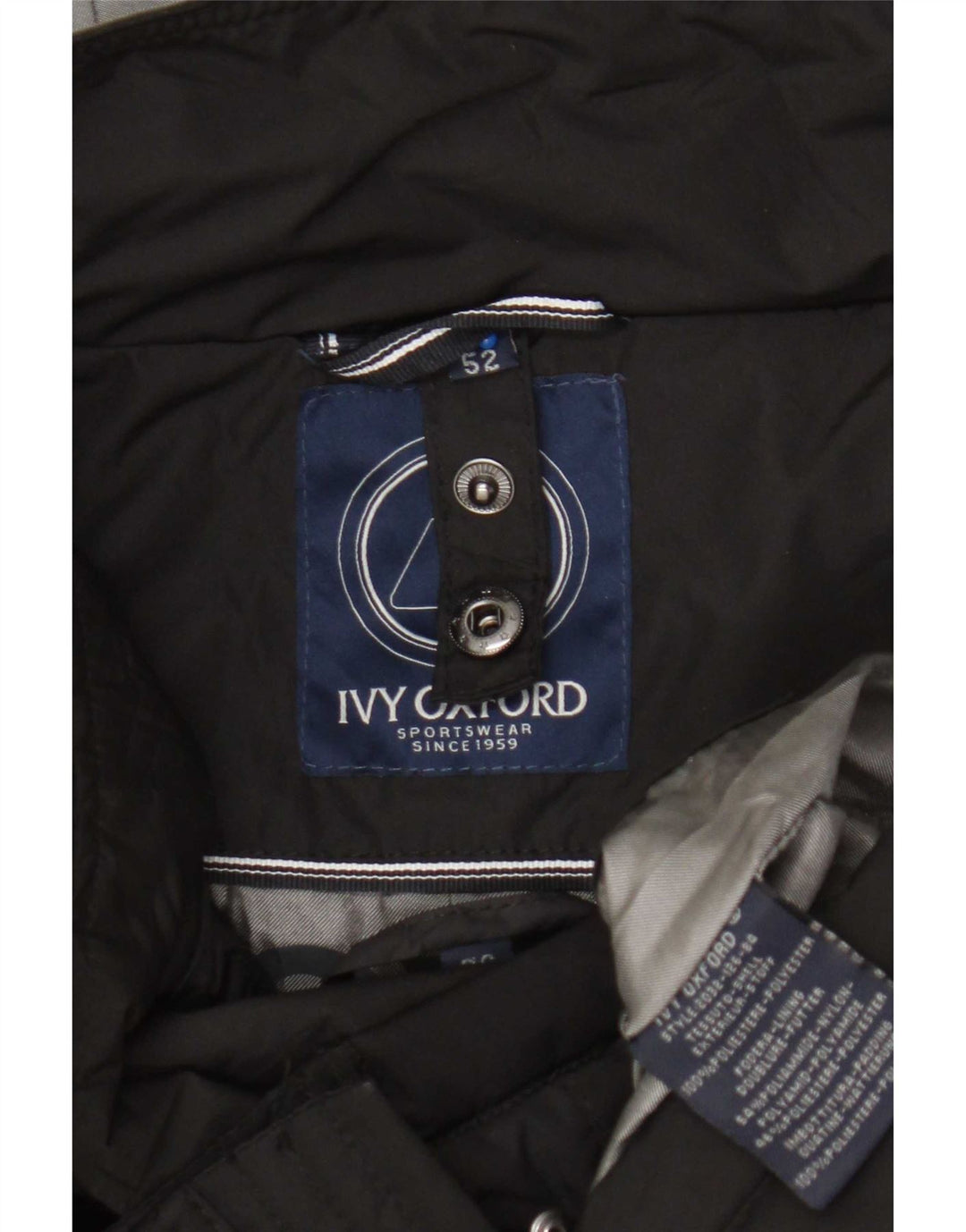 Jachetă căptușită cu glugă pentru bărbați Ivy Oxford IT 52 XL poliester negru