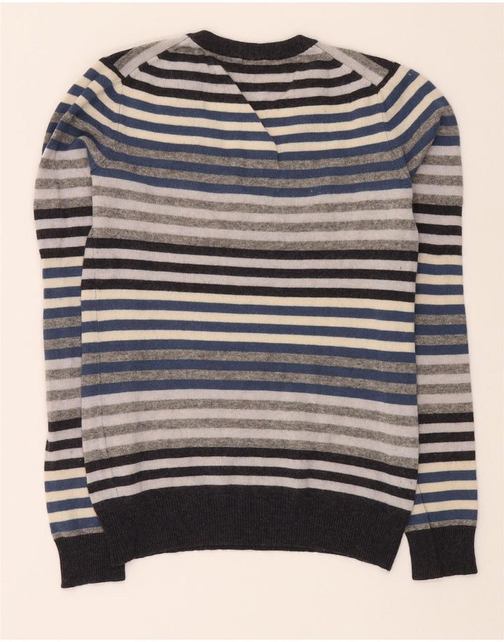 WOOLRICH Womens V-Neck Jumper Sweater UK 12 Medium Multicoloured Striped Vintage Woolrich and Second-Hand Woolrich from Messina Hembry 