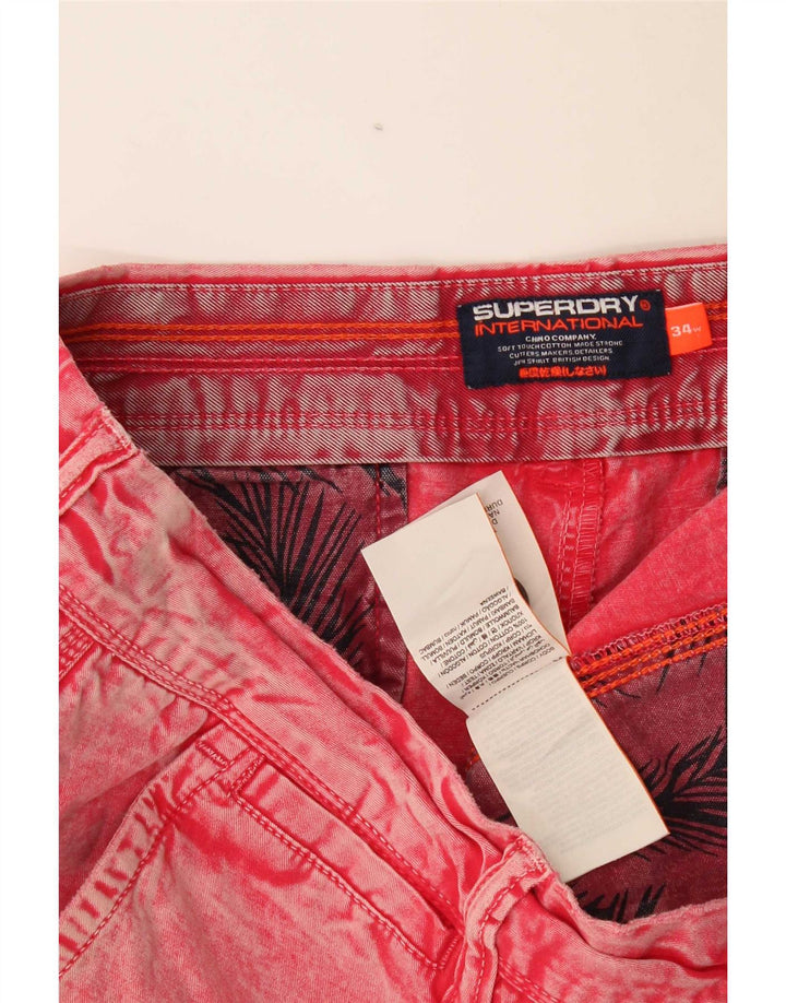 Pantaloni scurți din blugi pentru bărbați Superdry W34, bumbac roșu mare