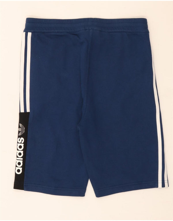 Pantaloni scurți sport adidas băieți 13-14 ani, bumbac bleumarin
