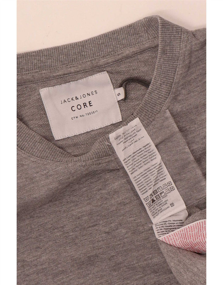 Jack & Jones Pulover grafic pentru bărbați, bumbac mic, gri