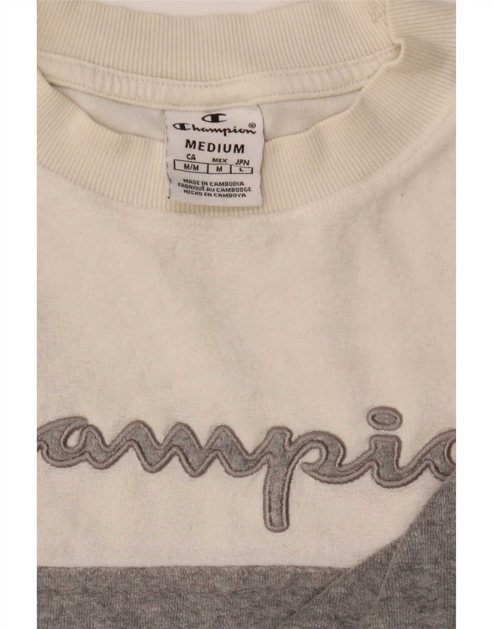 Pulover cu grafic pentru femei Champion UK 14 Medium White Colorblock