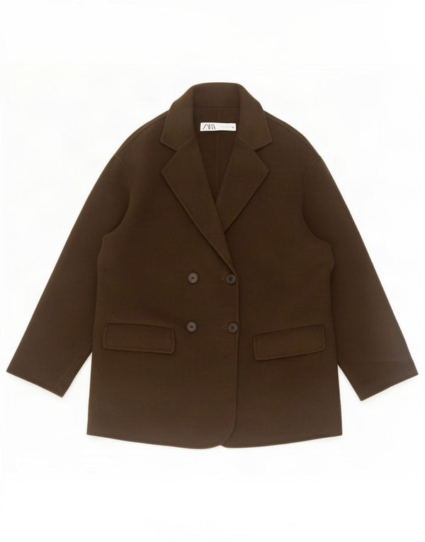 Jachetă Blazer oversized pentru femei Zara UK 10 Lână kaki mică