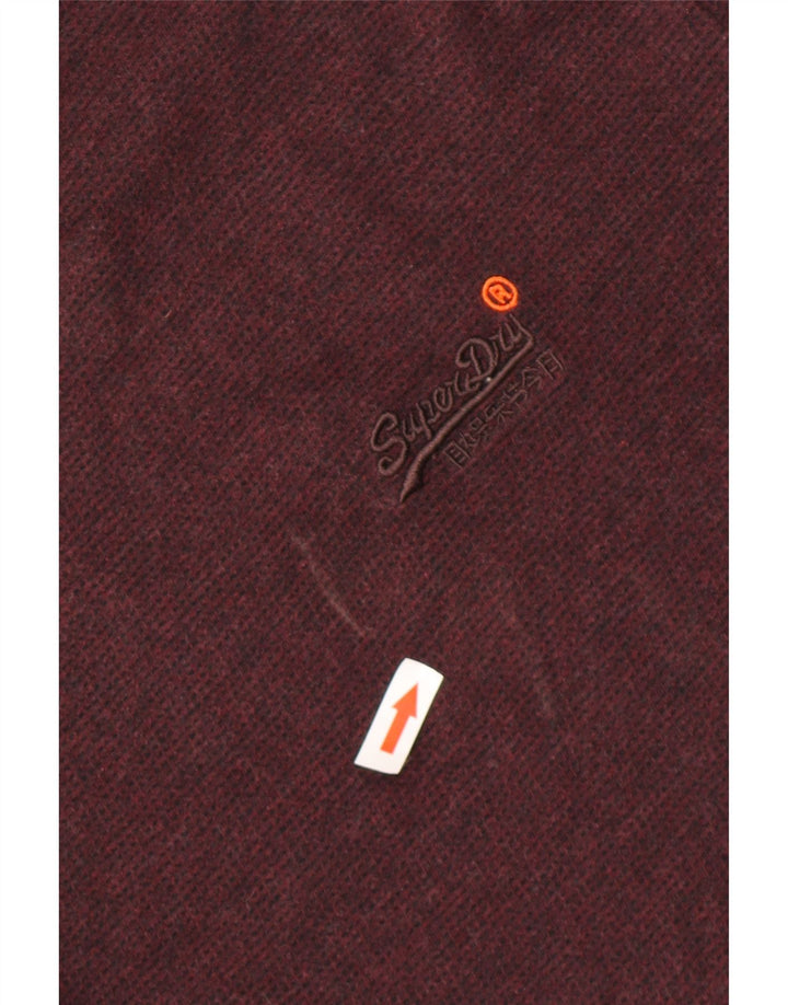 SUPERDRY Top pentru bărbați cu mânecă lungă, mare, burgundă