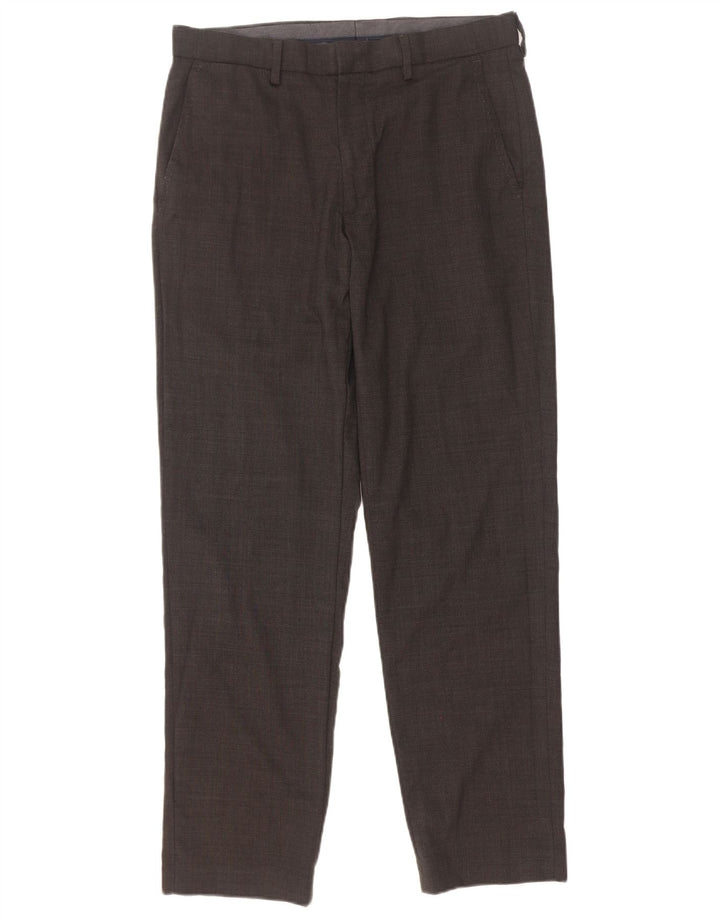 Pantaloni de costum pentru bărbați Marks & Spencer, cu tăiere obișnuită, L32 L31 Lână gri