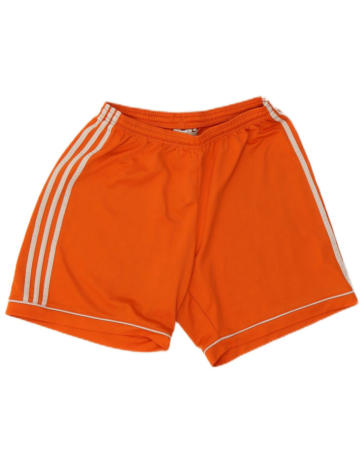 Pantaloni scurți sport adidas Climalite pentru bărbați, poliester portocaliu mare