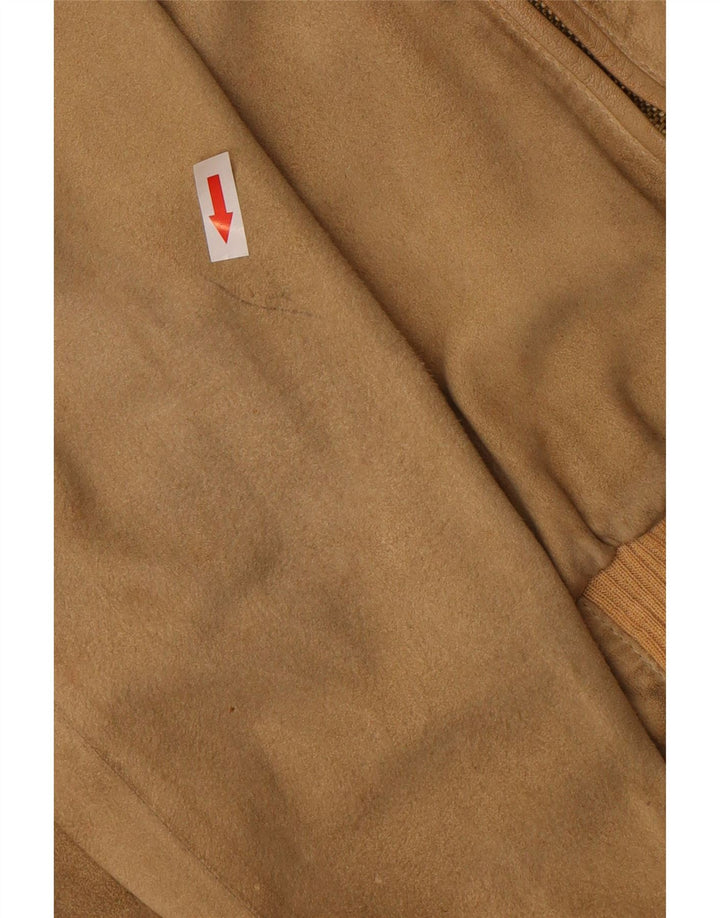 Bomber vintage pentru bărbați din piele intoarsa IT 52 XL maro bumbac