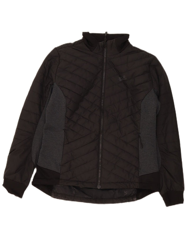 Jack Wolfskin Womens Padded Jacket UK 16 Large Black Colourblock Polyester