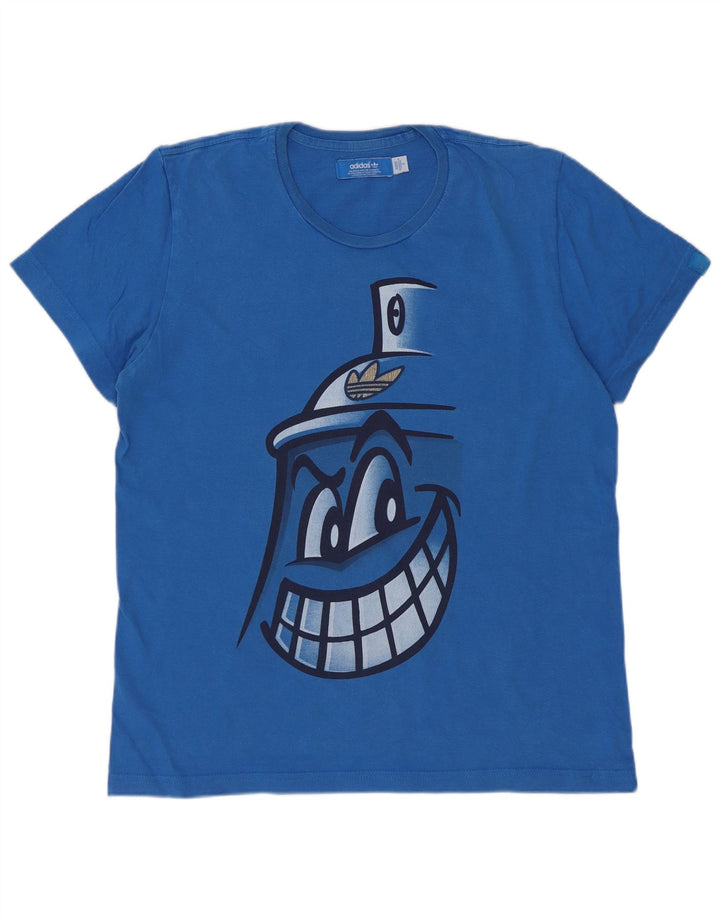 Tricou grafic pentru bărbați Adidas Top mic, albastru, bumbac