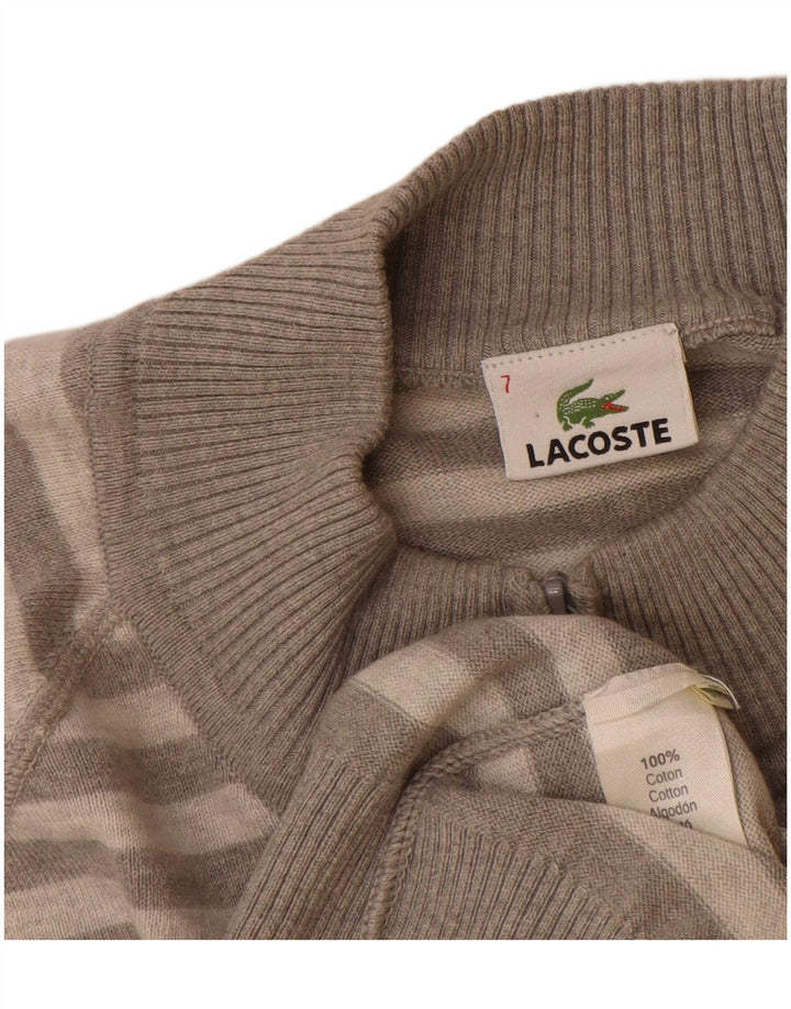 Pulover cardigan pentru bărbați Lacoste Mărimea 7 2XL bumbac cu dungi gri