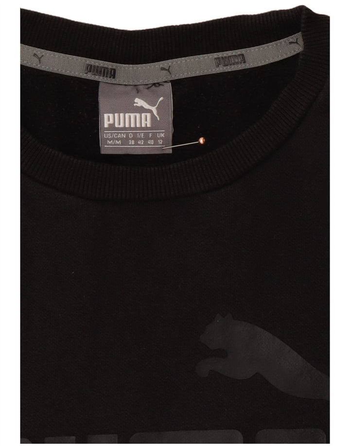 Pulover PUMA pentru femei, cu formă lentă, cu grafică, UK 12 Medium Negru