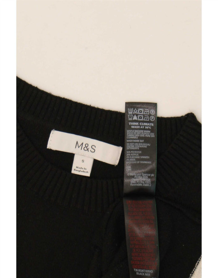 Marks & Spencer Crop Vest Tank Top pentru femei UK 10 Poliester negru mic