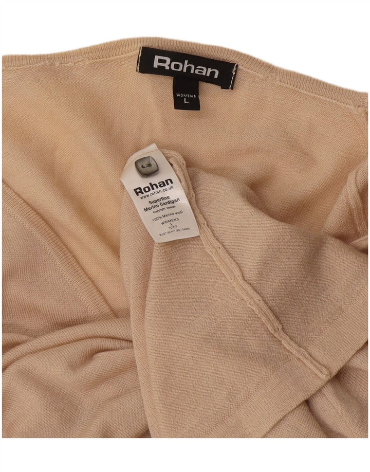 Pulover cardigan pentru femei Rohan UK 16 Lână mare bej