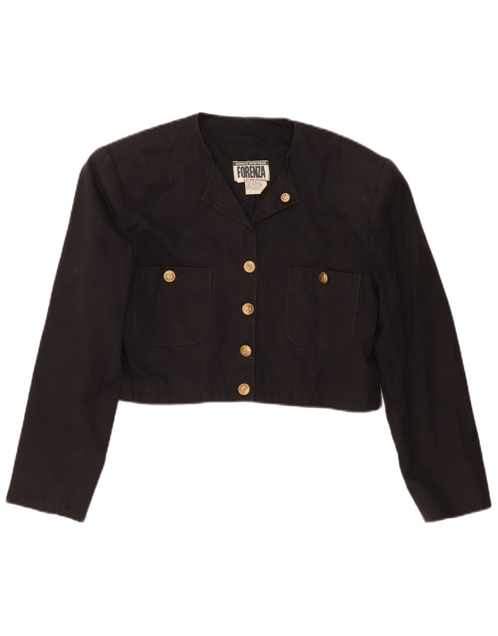 FORENZA jachetă bolero pentru femei UK 16 mare bumbac negru